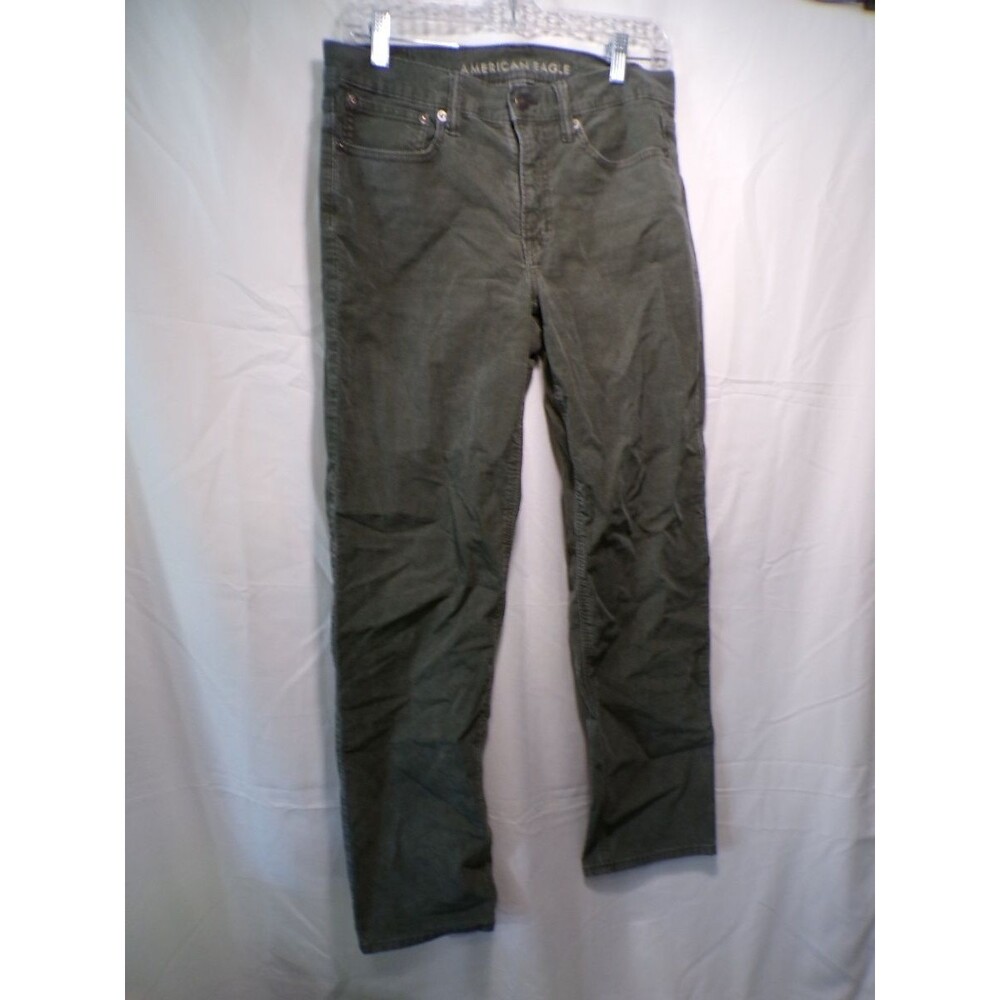 American Eagle Women's Olive Green Stretch Pants 5 Pocket Regular Size 6